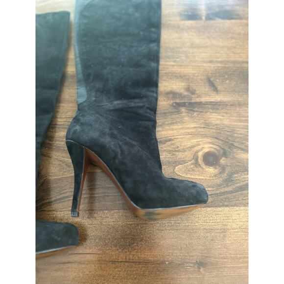 ⭐️ Enzo Angiolini Black Suede Leather Tall Heel‎ Vintage Boots Women's Size 6.5 - Picture 3 of 9